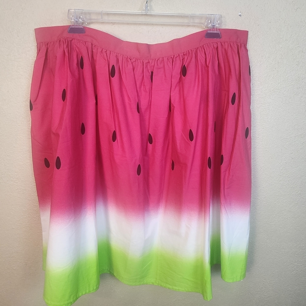 Harkel Watermelon Print A-Line Retro Skirt Size US18 NWT (5907)